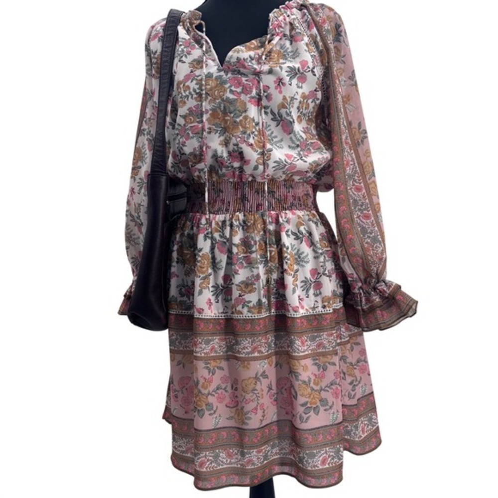 Anthropologie Love The Label Dress boho chic ditsy floral ruffle‎ Western XS